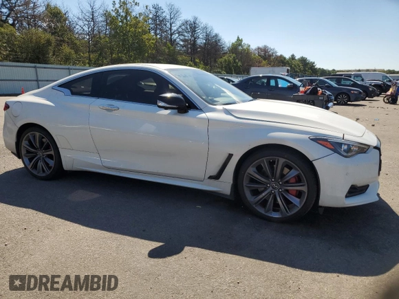 2021 Infiniti Q60 Red Sport 400 with VIN JN1FV7LL3MM560753, listed as a Copart auction lot 69859814 with 38,625 mi miles and Salvage title. Bid and sale history available at DreamBid. Image 4.