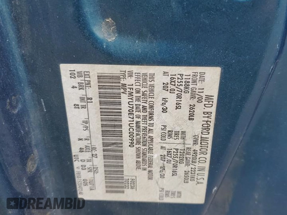 2001 Ford Explorer Sport с VIN 1FMYU70E71UC00990, выставлен на аукционе Copart как лот 56152205 с пробегом 160 671 миль миль и Списание • Salvage title. История ставок и продаж доступна на DreamBid. Изображение 14.