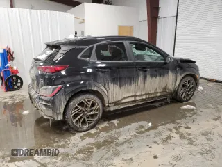 2022 Hyundai Kona N Line with VIN KM8K3CA35NU838465, listed as a Copart auction lot 44417115 with 91,217 mi miles and Salvage Title. Bid and sale history available at carsss.com. Image 3.