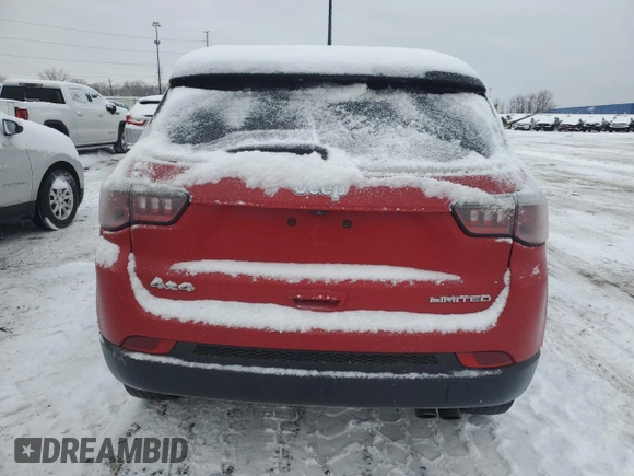2020 Jeep Compass Limited with VIN 3C4NJDCB1LT138936, listed as a Copart auction lot 45344685 with 53,183 mi miles and Salvage Title. Bid and sale history available at carsss.com. Image 6.