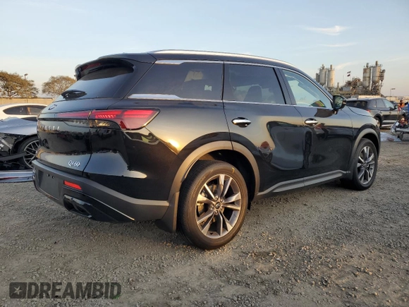 2024 Infiniti QX60 Luxe with VIN 5N1DL1FS7RC341460, listed as a Copart auction lot 43569605 with 4,080 mi miles and Salvage title. Bid and sale history available at DreamBid. Image 3.