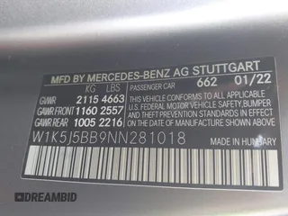 2022 Mercedes-Benz CLA 35 AMG with VIN W1K5J5BB9NN281018, listed as a IAAI auction lot 41562726 with 42,789 mi miles and . Bid and sale history available at DreamBid. Image 9.