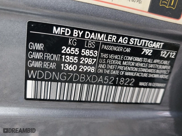 2013 Mercedes-Benz S-Class S 550 with VIN WDDNG7DBXDA521822, listed as a Copart auction lot 84210684 with 138,154 mi miles and Salvage Title. Bid and sale history available at carsss.com. Image 12.