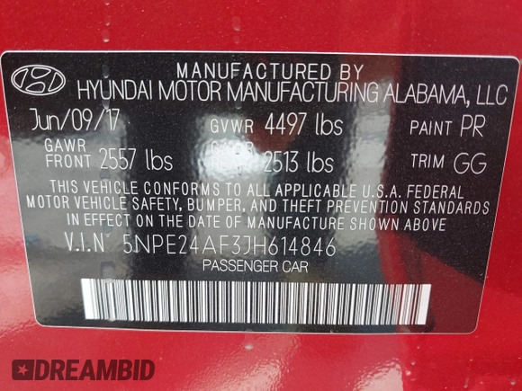 2018 Hyundai Sonata SE z VIN 5NPE24AF3JH614846, wystawiony jako IAAI lot #42363289 z przebiegiem 71 754 mil mil oraz . Historia ofert i sprzedaży dostępna na DreamBid. Obrazek 9.