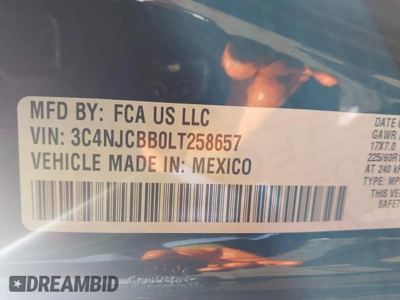 2020 Jeep Compass Latitude z VIN 3C4NJCBB0LT258657, wystawiony jako IAAI lot #42599084 z przebiegiem 29 997 mil mil oraz . Historia ofert i sprzedaży dostępna na DreamBid. Obrazek 9.