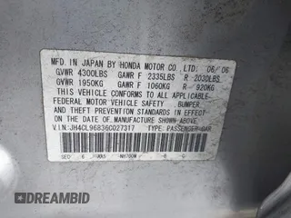 2006 Acura TSX with VIN JH4CL96836C027317, listed as a IAAI auction lot 42020478 with 1 mi miles. Bid and sale history available at carsss.com. Image 9.