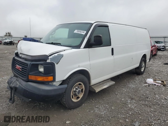 2011 GMC Savana Cargo Van with VIN 1GTW7GCAXB1905880, listed as a Copart auction lot 78808234 with 260,645 mi miles and Salvage Title. Bid and sale history available at carsss.com. Image 1.