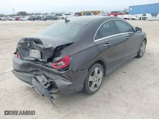 2015 Mercedes-Benz CLA-Class CLA 250 with VIN WDDSJ4EBXFN185179, listed as a IAAI auction lot 41675229 with 104,131 mi miles. Bid and sale history available at carsss.com. Image 4.