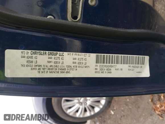 2013 Chrysler 300 Luxury Series with VIN 2C3CCASGXDH564717, listed as a IAAI auction lot 41716331 with 133,220 mi miles. Bid and sale history available at carsss.com. Image 9.
