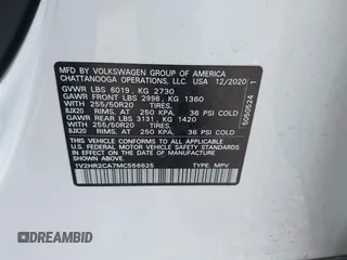 2021 Volkswagen Atlas SE with VIN 1V2HR2CA7MC556625, listed as a IAAI auction lot 42401730 with 75,261 mi miles and . Bid and sale history available at DreamBid. Image 9.