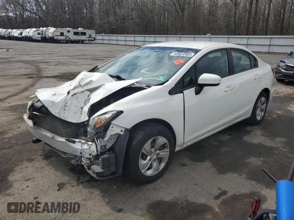 2014 Honda Civic Sedan LX with VIN 2HGFB2F52EH514682, listed as a Copart auction lot 50954965 with 134,401 mi miles and Salvage Title. Bid and sale history available at carsss.com. Image 1.