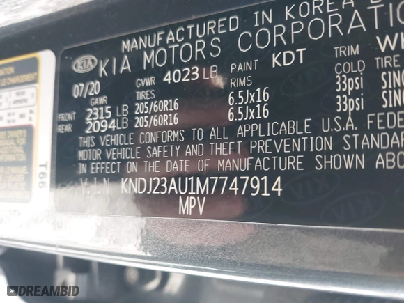 2021 Kia Soul X-Line with VIN KNDJ23AU1M7747914, listed as a IAAI auction lot 41380092 with 47,048 mi miles. Bid and sale history available at carsss.com. Image 9.