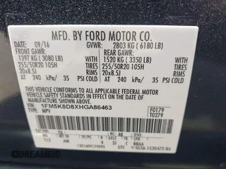 2017 Ford Explorer XLT z VIN 1FM5K8D8XHGA86463, wystawiony jako IAAI lot #42043922 z przebiegiem 83 025 mil mil oraz . Historia ofert i sprzedaży dostępna na DreamBid. Obrazek 9.