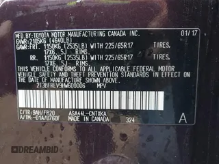 2017 Toyota RAV4 LE with VIN 2T3BFREV9HW600006, listed as a IAAI auction lot 40718177 with 122,119 mi miles. Bid and sale history available at carsss.com. Image 9.