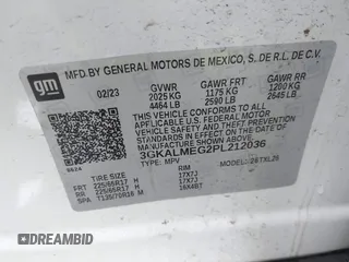 2023 GMC Terrain SLE with VIN 3GKALMEG2PL212036, listed as a IAAI auction lot 41647916 with 130,676 mi miles. Bid and sale history available at carsss.com. Image 9.