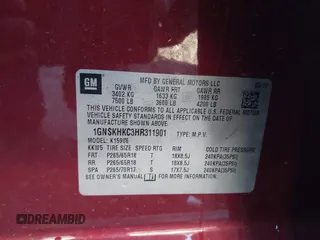 2017 Chevrolet Suburban LT with VIN 1GNSKHKC3HR311901, listed as a IAAI auction lot 40883429 with 141,325 mi miles. Bid and sale history available at carsss.com. Image 9.