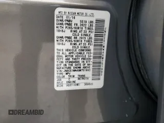 2016 Infiniti QX70 with VIN JN8CS1MW4GM751993, listed as a Copart auction lot 56351675 with Not provided miles and Salvage title. Bid and sale history available at DreamBid. Image 12.