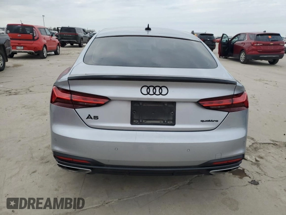 2023 Audi A5 Sportback Premium Plus with VIN WAUCBCF50PA049521, listed as a Copart auction lot 84673214 with 26,493 mi miles and Salvage Title. Bid and sale history available at carsss.com. Image 6.