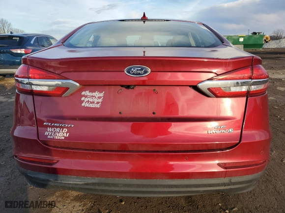 2019 Ford Fusion Hybrid SE with VIN 3FA6P0LU1KR187648, listed as a Copart auction lot 44356945 with 110,163 mi miles and Salvage Title. Bid and sale history available at carsss.com. Image 6.