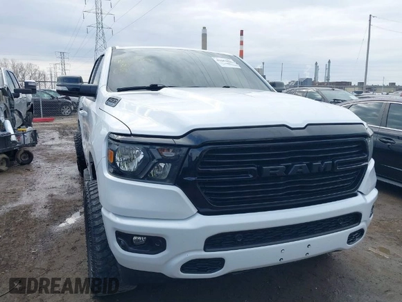 2021 Ram 1500 Big Horn with VIN 1C6RRFBG1MN720594, listed as a IAAI auction lot 41683893 with 75,743 mi miles. Bid and sale history available at carsss.com. Image 1.