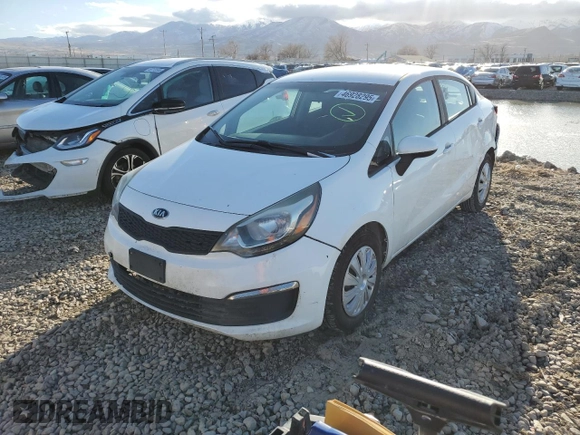 2016 Kia Rio LX with VIN KNADM4A39G6689997, listed as a Copart auction lot 46928295 with 157,187 mi miles and Salvage Title. Bid and sale history available at carsss.com. Image 1.