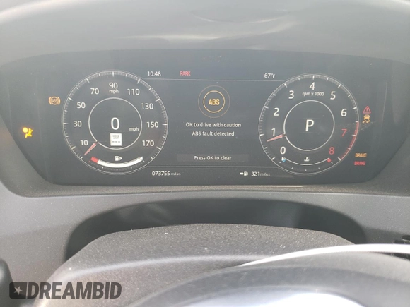 2019 Jaguar F-Pace 25t Prestige with VIN SADCK2FX4KA369159, listed as a Copart auction lot 81105554 with 73,755 mi miles and Salvage title. Bid and sale history available at DreamBid. Image 9.
