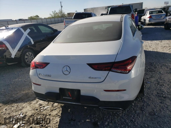 2020 Mercedes-Benz CLA 250 with VIN WDD5J4HB0LN030046, listed as a Copart auction lot 72143333 with 35,983 mi miles and . Bid and sale history available at DreamBid. Image 6.