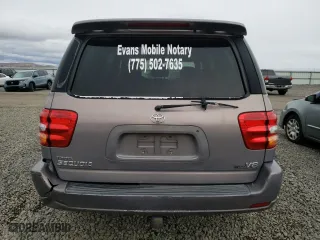 2002 Toyota Sequoia Limited with VIN 5TDZT38A72S093306, listed as a Copart auction lot 86408784 with 0 mi miles and Salvage Title. Bid and sale history available at carsss.com. Image 6.