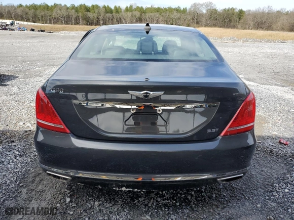 2018 Genesis G90 3.3T Premium with VIN KMHG34JA9JU043262, listed as a Copart auction lot 48592955 with 75,614 mi miles and Salvage Title. Bid and sale history available at carsss.com. Image 6.