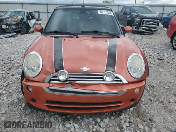 2006 MINI Convertible with VIN WMWRF335X6TG15824, listed as a Copart auction lot 56163205 with 113,109 mi miles and Salvage title. Bid and sale history available at DreamBid. Image 5.