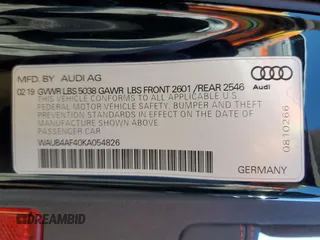 2019 Audi S4 Premium Plus z VIN WAUB4AF40KA054826, wystawiony jako Copart lot #49733525 z przebiegiem 38 042 mil mil oraz Szkody całkowita. Historia ofert i sprzedaży dostępna na DreamBid. Obrazek 12.