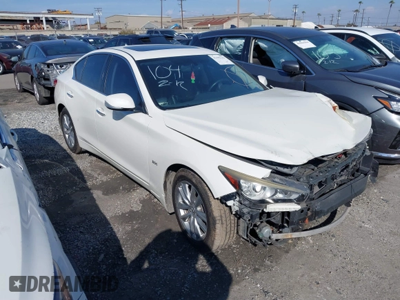 2017 Infiniti Q50 3.0t Premium with VIN JN1EV7APXHM742506, listed as a IAAI auction lot 41442763 with 73,348 mi miles. Bid and sale history available at carsss.com. Image 1.