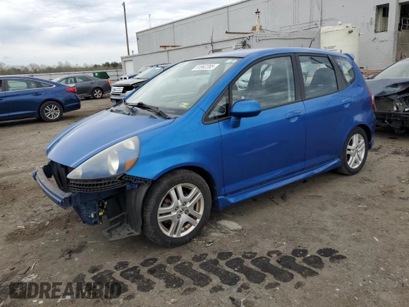 2008 Honda Fit Sport with VIN JHMGD38668S003495, listed as a Copart auction lot 51862285 with 60,592 mi miles and Salvage Title. Bid and sale history available at carsss.com. Image 1.