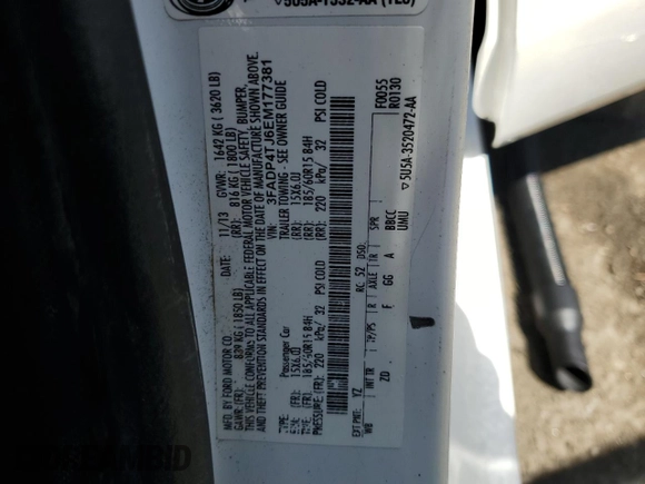 2014 Ford Fiesta S z VIN 3FADP4TJ6EM177381, wystawiony jako Copart lot #55416715 z przebiegiem 125 062 mil mil oraz Szkoda całkowita • Salvage title. Historia ofert i sprzedaży dostępna na DreamBid. Obrazek 12.