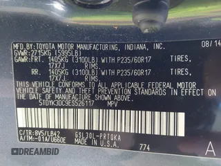 2014 Toyota Sienna XLE z VIN 5TDYK3DC9ES526117, wystawiony jako IAAI lot #42247546 z przebiegiem 119 096 mil mil oraz . Historia ofert i sprzedaży dostępna na DreamBid. Obrazek 9.
