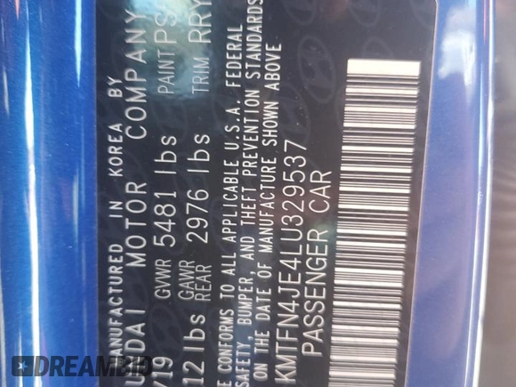 2020 Genesis G80 3.8L with VIN KMTFN4JE4LU329537, listed as a Copart auction lot 76778194 with 30,346 mi miles and Salvage Title. Bid and sale history available at carsss.com. Image 12.