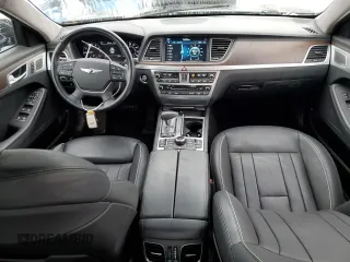 2018 Genesis G80 Ultimate with VIN KMHGN4JF3JU247979, listed as a Copart auction lot 83907914 with 43,951 mi miles and Salvage Title. Bid and sale history available at DreamBid. Image 8.