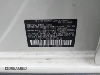 2020 Subaru Crosstrek Premium with VIN JF2GTAEC1L8233844, listed as a IAAI auction lot 41815400 with 36,101 mi miles and . Bid and sale history available at DreamBid. Image 9.