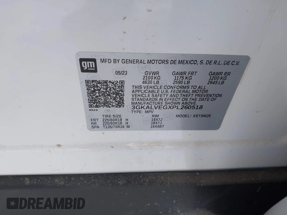 2023 GMC Terrain SLT with VIN 3GKALVEGXPL260518, listed as a IAAI auction lot 41651927 with 29,528 mi miles and . Bid and sale history available at carsss.com. Image 9.