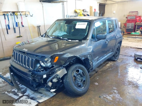 2019 Jeep Renegade Sport with VIN ZACNJBAB0KPK07349, listed as a IAAI auction lot 41618909 with 82,402 mi miles. Bid and sale history available at carsss.com. Image 17.