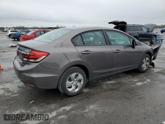 2013 Honda Civic LX with VIN 19XFB2F52DE040631, listed as a Copart auction lot 51076145 with 135,840 mi miles and Salvage Title. Bid and sale history available at DreamBid. Image 3.