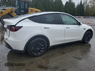 2021 Tesla Model Y Long Range with VIN 5YJYGAEE2MF115988, listed as a Copart auction lot 52206535 with 53,911 mi miles and Salvage Title. Bid and sale history available at DreamBid. Image 3.
