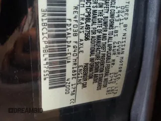 2011 Nissan Versa S with VIN 3N1BC1CP9BL497556, listed as a Copart auction lot 62096695 with 116,746 mi miles and Salvage title. Bid and sale history available at DreamBid. Image 12.
