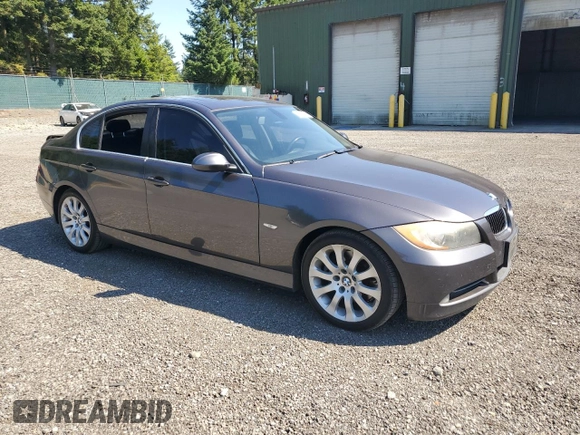 2006 BMW 3 Series 330i with VIN WBAVB33506KR72281, listed as a Copart auction lot 65057785 with 190,277 mi miles and Salvage title. Bid and sale history available at DreamBid. Image 4.