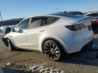 2022 Tesla Model Y Performance with VIN 7SAYGDEFXNF381791, listed as a Copart auction lot 88215705 with 60,153 mi miles and Salvage title. Bid and sale history available at DreamBid. Image 2.