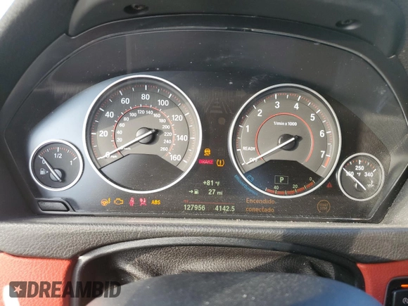 2015 BMW 4 Series 428i with VIN WBA4A5C50FG052177, listed as a Copart auction lot 86093994 with 127,956 mi miles and Salvage Title. Bid and sale history available at DreamBid. Image 9.
