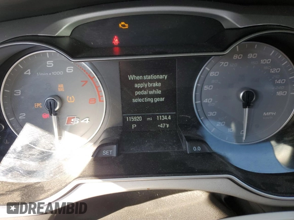 2015 Audi S4 Premium Plus with VIN WAUBGAFL1FA127044, listed as a Copart auction lot 48535315 with 115,920 mi miles and Salvage Title. Bid and sale history available at carsss.com. Image 9.