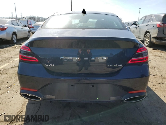 2023 Genesis G70 3.3T with VIN KMTG54TE1PU134177, listed as a Copart auction lot 48476115 with 15,763 mi miles and Clean title. Bid and sale history available at DreamBid. Image 6.