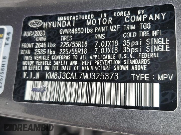 2021 Hyundai Tucson Sport with VIN KM8J3CAL7MU325373, listed as a Copart auction lot 52071955 with 58,737 mi miles and Salvage Title. Bid and sale history available at carsss.com. Image 13.
