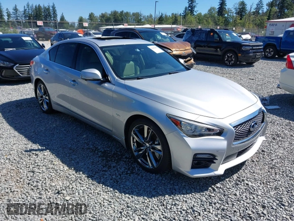 2017 Infiniti Q50 Premium with VIN JN1EV7AR8HM841827, listed as a IAAI auction lot 42663637 with 55,510 mi miles and . Bid and sale history available at DreamBid. Image 1.